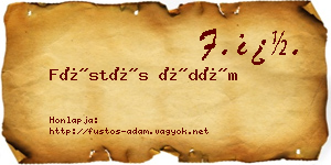Füstös Ádám névjegykártya